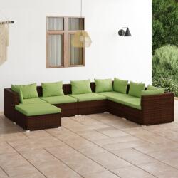 vidaXL 7 részes barna polyrattan kerti ülőgarnitúra párnákkal (3101836)