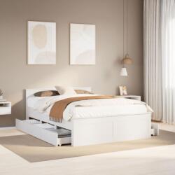 vidaXL fehér tömör fenyőfa fejtámlás ágykeret matrac nélkül 160x200 cm (3308760)