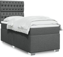 vidaXL sötétszürke szövet rugós ágy matraccal 90x190 cm (3290351)