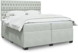 vidaXL világosszürke bársony rugós ágy matraccal 200x200 cm (3293308)