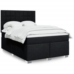 vidaXL fekete szövet rugós ágy matraccal 160x200 cm (3292841)