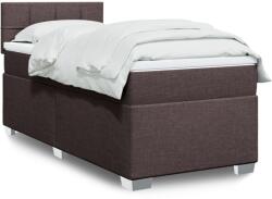 vidaXL sötétbarna szövet rugós ágy matraccal 80 x 200 cm (3288018) - vidaxl