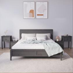 vidaXL 2 darab szürke tömör fenyőfa éjjeliszekrény 79, 5 x 38 x 65, 5 cm (814544)