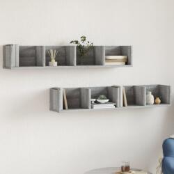 vidaXL 2 db szürke sonoma színű szerelt fa faliszekrény 99x18x16, 5 cm (840454) - vidaxl