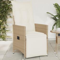 vidaXL bézs polyrattan dönthető kerti szék párnákkal (365662) - vidaxl