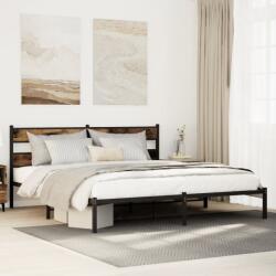 vidaXL füstös tölgy színű fém ágykeret matrac nélkül 183 x 213 cm (4017058)