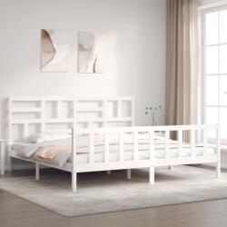 vidaXL fehér tömör fenyőfa ágy matrac nélkül 200 x 200 cm (3193097)