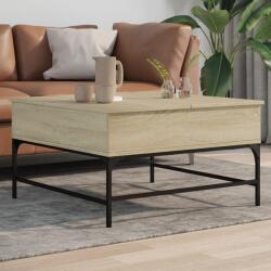 vidaXL sonoma tölgy szerelt fa és fém dohányzóasztal 80 x 80 x 45 cm (845402)