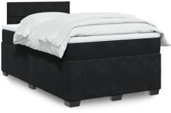 vidaXL fekete bársony rugós ágy matraccal 120x190 cm (3286260)