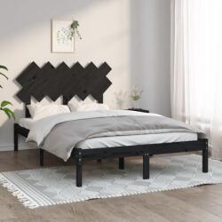 vidaXL fekete tömör fa ágykeret 135 x 190 cm (Double) (3104847)