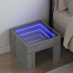vidaXL szürke sonoma végtelen hatású LED-es éjjeliszekrény 40x40x30 cm (3284075)