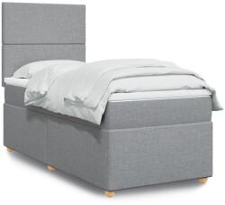 vidaXL világosszürke szövet rugós ágy matraccal 80 x 200 cm (3293400)