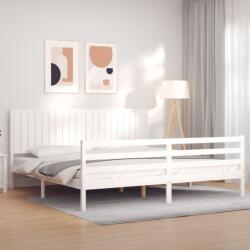 vidaXL tömör fa ágykeret fejtámlával 200 x 200 cm (3194787)