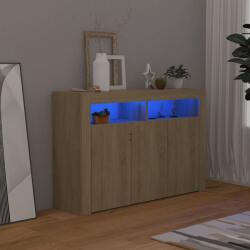 vidaXL sonoma tölgy színű tálalószekrény LED-ekkel 115, 5 x 30 x 75 cm (804340)