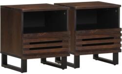 vidaXL 2 db tömör mangófa éjjeliszekrény 40 x 34 x 46 cm (377471)