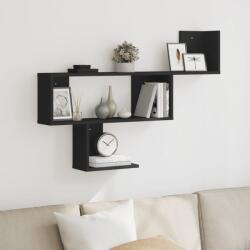 vidaXL fekete szerelt fa fali polc 100 x 15 x 70 cm (853192)
