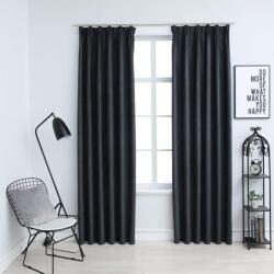 vidaXL 2 db antracitszürke sötétítőfüggöny kampókkal 140 x 175 cm (134461) - vidaxl