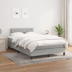 vidaXL világosszürke szövet rugós ágy matraccal 120 x 200 cm (3140281)