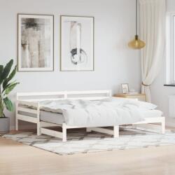 vidaXL fehér tömör fenyőfa kihúzható kanapéágy 90 x 190 cm (836154) - vidaxl