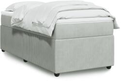 vidaXL világosszürke bársony rugós ágy matraccal 90 x 200 cm (3285614)