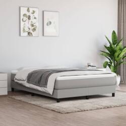 vidaXL világosszürke szövet rugós ágy matraccal 140 x 200 cm (3144077)