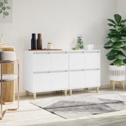 vidaXL 2 db fehér szerelt fa tálalószekrény 60 x 35 x 70 cm (3185751) - vidaxl