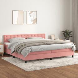 vidaXL rózsaszín bársony rugós ágy matraccal 200x200 cm (3141568)