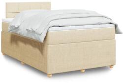 vidaXL krémszínű szövet rugós ágy matraccal 120 x 190 cm (3289700)