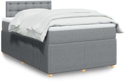 vidaXL világosszürke szövet rugós ágy matraccal 120 x 190 cm (3287409)