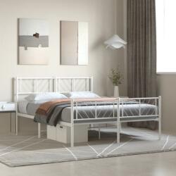 vidaXL fehér fém ágykeret fej- és lábtámlával 140 x 190 cm (372246)
