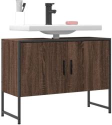 vidaXL barna tölgy szerelt fa fürdőszobai mosdószekrény 80x33x60 cm (842465)