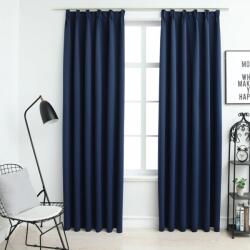 vidaXL 2 db kék sötétítőfüggöny kampókkal 140 x 245 cm (134456) - vidaxl