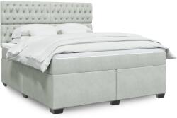 vidaXL világosszürke bársony rugós ágy matraccal 180x200 cm (3293284)