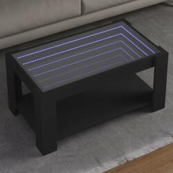 vidaXL fekete szerelt fa dohányzóasztal LED-del 93 x 53 x 45 cm (847554)