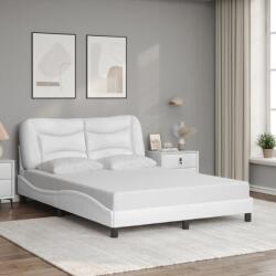 vidaXL fehér műbőr ágykeret fejtámlával 140x200 cm (3208003)