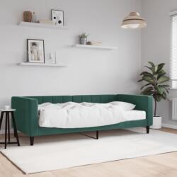 vidaXL sötétzöld bársony heverő matraccal 90 x 200 cm (3196669)