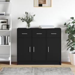 vidaXL fekete szerelt fa tálalószekrény 91x28x75 cm (823009)