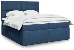 vidaXL kék szövet rugós ágy matraccal 200 x 200 cm (3293693)