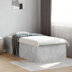 vidaXL betonszürke szerelt fa ágykeret 90 x 200 cm (3280968)