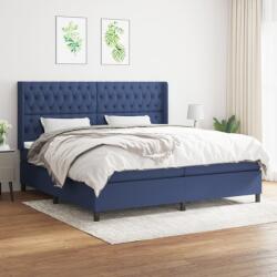 vidaXL kék szövet rugós ágy matraccal 200 x 200 cm (3131703)