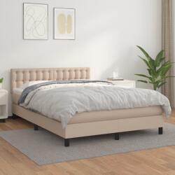 vidaXL cappuccino színű műbőr rugós ágy matraccal 140 x 200 cm (3141130)