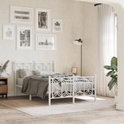 vidaXL fehér fém ágykeret fej- és lábtámlával 120x200 cm (376193)