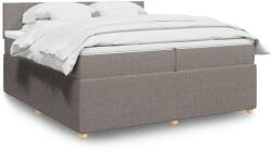 vidaXL tópszínű szövet rugós ágy matraccal 200 x 200 cm (3287560)