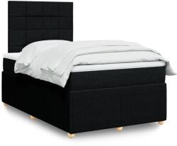 vidaXL fekete szövet rugós ágy matraccal 120 x 190 cm (3294297)