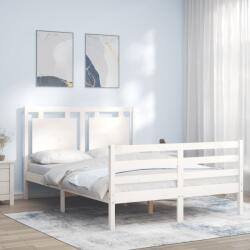 vidaXL fehér tömör fa ágykeret fejtámlával 140 x 200 cm (3194052)