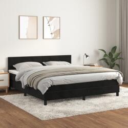 vidaXL fekete bársony rugós ágy matraccal 160x200 cm (3141373)