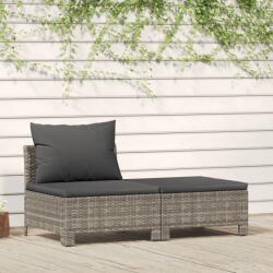vidaXL 2 részes szürke polyrattan kerti ülőgarnitúra párnákkal (362690)