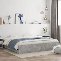vidaXL betonszürke szerelt fa ágykeret fiókokkal 180 x 200 cm (3207255)