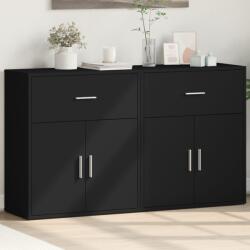 vidaXL 2 db fekete szerelt fa tálalószekrény 60 x 31 x 70 cm (3276547)