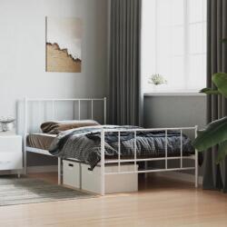 vidaXL fehér fém ágykeret fej- és lábtámlával 100x200 cm (352542)
